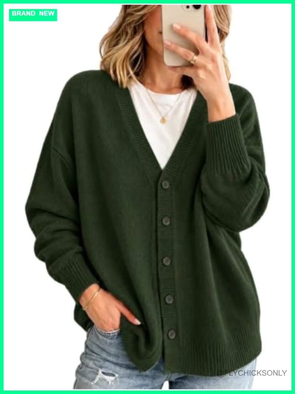 Oversized Open Front Cardigan Sweater Women V-Neck Long Sleeve Knit